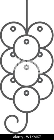 Grapefruit icon in thin outline style. Stock Vector