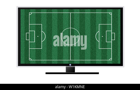 Soccer on TV concept isolated on white Stock Photo