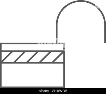 Padlock unlocked icon in thin outline style. Safety, protection Stock Vector