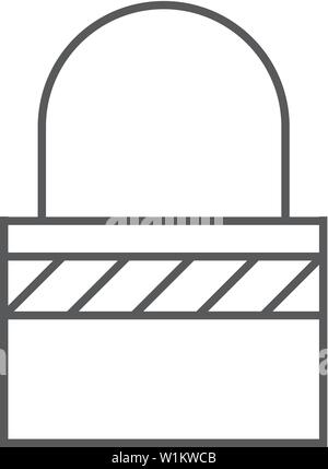 Padlock icon in thin outline style. Safety, protection, guard Stock Vector