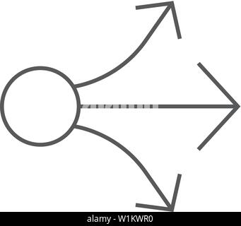 Propagate arrows icon in thin outline style. Business management human resources administration Stock Vector