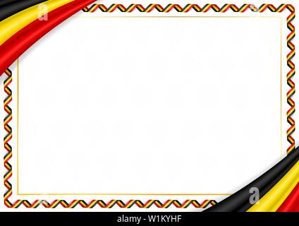 Border made with Uganda national flag. Brush stroke frame. Template ...