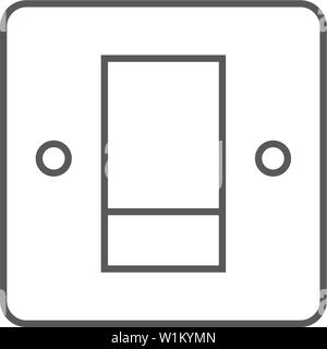 Electric switch icon in thin outline style. Stock Vector