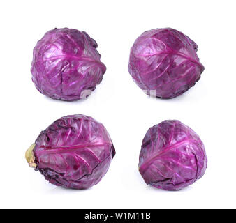 set of Purple cabbage isolated on white background Stock Photo