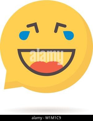 cry and laugh speech bubble logo Stock Vector