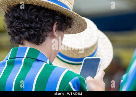Henley on Thames, UK, 3rd July 2019, Henley Royal Regatta starts today on the river Thames at Henley on Thames.  ajs/Alamy Live News Stock Photo
