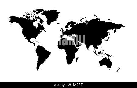 black and white world map Stock Photo