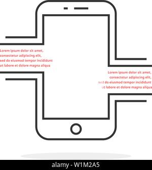 thin line mobile phone like text messaging Stock Vector