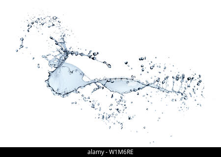Closeup shot of water splash isolated on white background. Stock Photo