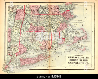 NEW YORK STATE. Antique Map Hudson river 1893 old plan chart Stock ...