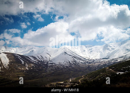 Snowy mountain landscapes, Bozdag, Izmir, Turkey. Winter landscape. Stock Photo