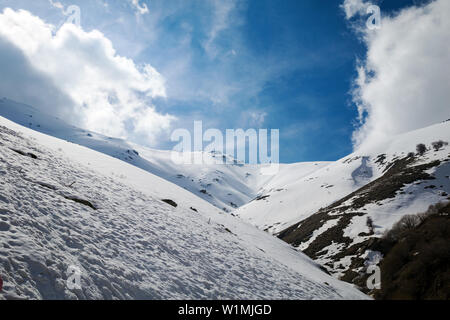 Snowy mountain landscapes, Bozdag, Izmir, Turkey. Winter landscape. Stock Photo