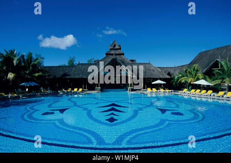 Pool, Hotel Shandrani, Blue Bay Mauritius Stock Photo