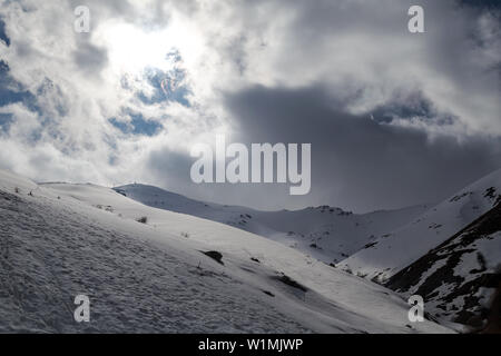 Snowy mountain landscapes, Bozdag, Izmir, Turkey. Winter landscape. Stock Photo