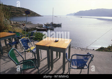 Port in the fishing village of Mohlos, Sitia, Crete, Greece Stock Photo