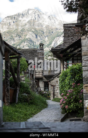 Old village in the mountains, Valle Verzasca, Ticino, Switzerland