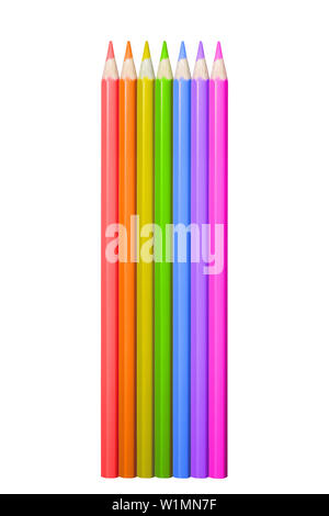 colored pencils isolated on white background Stock Photo