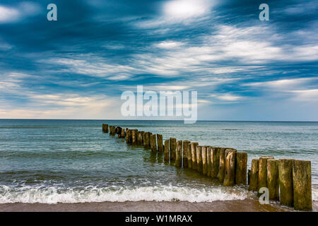 Asperitas clouds over the Baltic sea, Lithuania Stock Photo