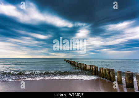 Asperitas clouds over the Baltic sea, Lithuania Stock Photo