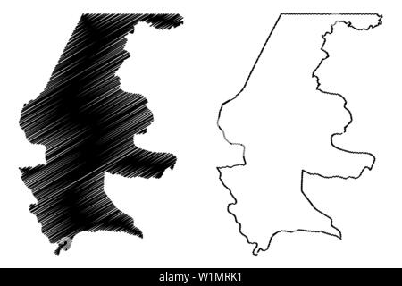 Quiche Department (Republic of Guatemala, Departments of Guatemala) map vector illustration, scribble sketch Quiche map Stock Vector