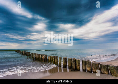 Asperitas clouds over the Baltic sea, Lithuania Stock Photo