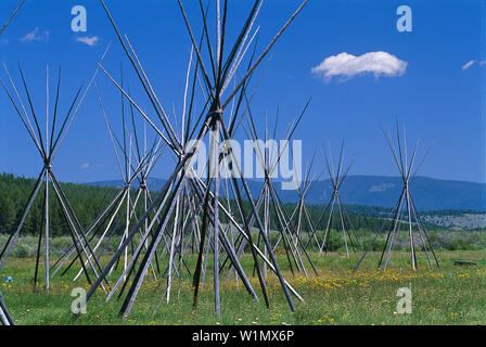 Nez Perce Camp, Big Hole National Battlefield Montana, USA Stock Photo