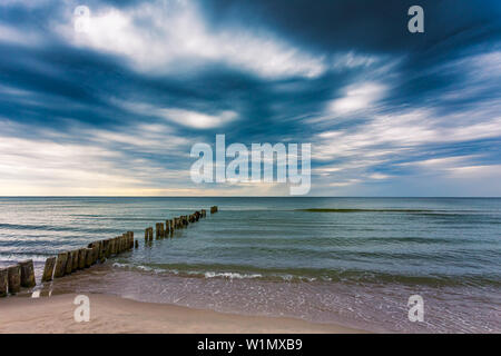 Asperitas clouds over the Baltic sea, Lithuania Stock Photo