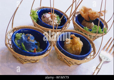 Asian Food, Blue Elephant, Restaurant&Cooking School Bangkok, Thailand Stock Photo