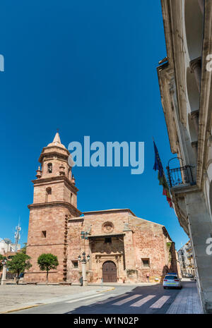 Iglesia de San Miguel Arcangel, at Plaza de España in Andujar, Jaen province, Andalusia, Spain Stock Photo