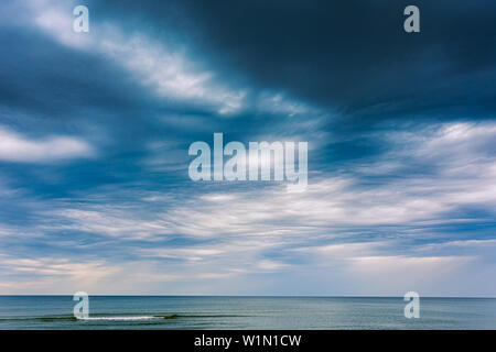 Asperitas clouds over the Baltic sea, Lithuania Stock Photo