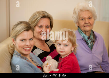 Four female generations of a family Stock Photo