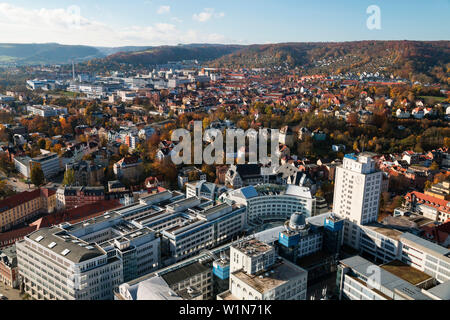 View from Jentower on the university Friedrich Schiller, Jena city, Thuringia, Germany, Europe Stock Photo