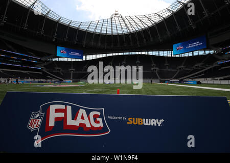 General view of the Tottenham Stadium during the NFL Flag Championships, London. Stock Photo