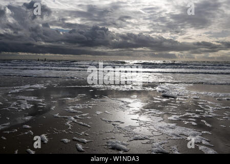 sandy beach, Westkapelle near Domburg, North Sea Coast, Zeeland, Netherlands Stock Photo