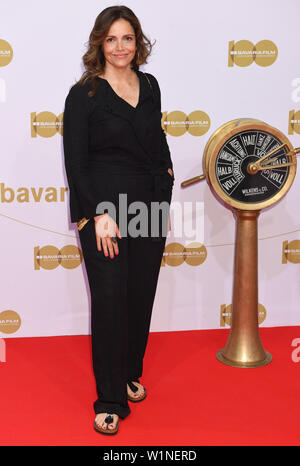 02 July 2019, Bavaria, Munich: The actress Rebecca Immanuel is at the reception of Bavaria Film on the Red Carpet at the Filmfest Munich which takes place from 27.06.2019 to 06.07.2019. Photo: Felix Hörhager/dpa Stock Photo
