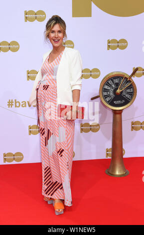 02 July 2019, Bavaria, Munich: The actress Wolke Hegenbarth stands at the reception of the Bavaria Film on the Red Carpet at the Filmfest Munich which takes place from 27.06.2019 to 06.07.2019. Photo: Felix Hörhager/dpa Stock Photo
