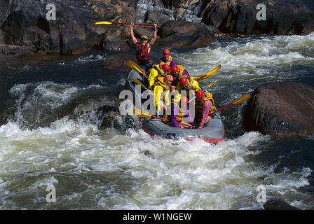 Whitewater Rafting, Barron River, Near Cairns Queensland, Australia Stock Photo