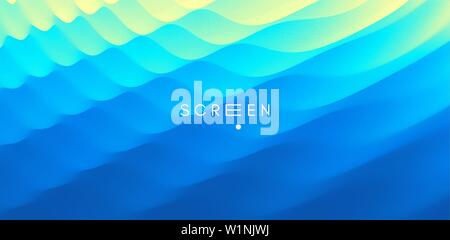 3D wavy background with ripple effect. Vector illustration for design. Stock Vector