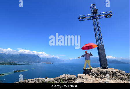 view from Rocca di Manerba, southern lake Garda, Lombardia, Italy Stock Photo