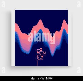 Aurora Borealis. Cover design template. Abstract wavy background with modern gradient colors. Trendy liquid design. Vector illustration. Stock Vector