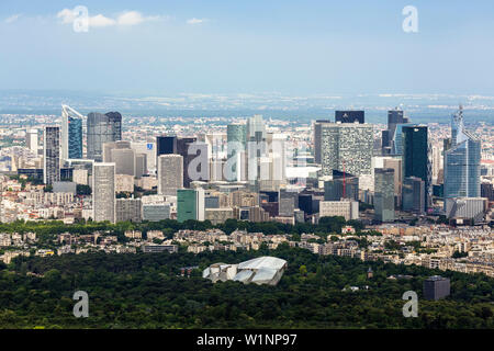 La Défense seen from the Eiffel Tower, Paris, France, Europe Stock Photo