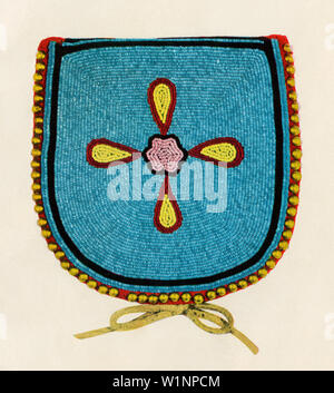 Chief Joseph's beaded purse presented at Joseph's grave by Chief Yellow Bull in 1905. Color halftone of a photograph Stock Photo