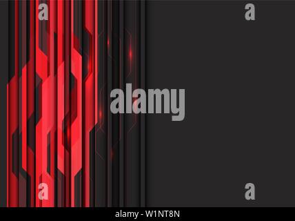Abstract red circuit light with dark grey blank space design modern futuristic background vector illustration. Stock Vector