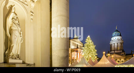 Christmas Market at Gendarme Market , French Dome, Berlin, Germany Stock Photo