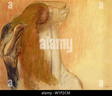 Edgar Degas - Woman Combing Her Hair 1894 Stock Photo