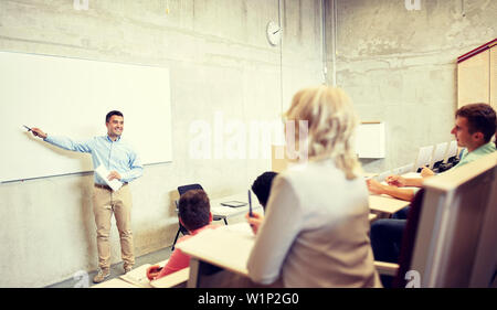 group of students and teacher at lecture Stock Photo