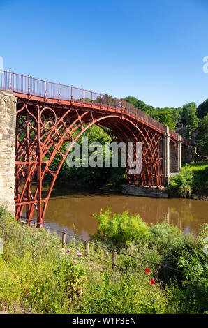 Ironbridge Shropshire the Ironbridge bridge over the River Severn in  ironbridge gorge Iron bridge Shropshire england GB UK europe Stock Photo