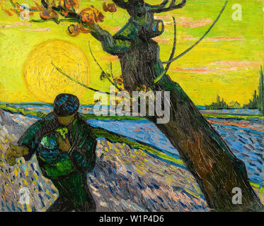 Vincent Van Gogh, The Sower, landscape painting, 1888 Stock Photo