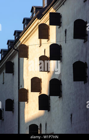Theater Museum with open windows, Stockholm, Sweden Stock Photo