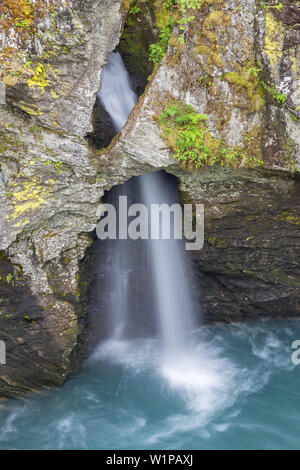 Waterfall in the canyon Gudbrandsjuvet in valley Valldalen with river Valldøla, Valldal, More and Romsdal, Fjord norway, Southern norway, Norway, Scan Stock Photo